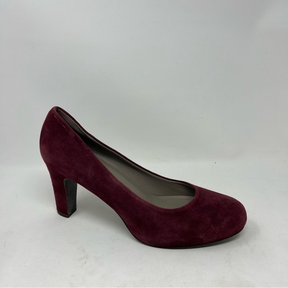 Eileen Fisher Burgundy Suede Pump Heel Size US 10 - Picture 1 of 11